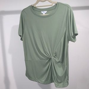 Time and Tru Green Tie Tee CA